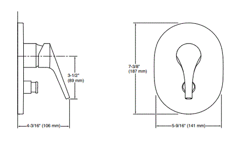 VIVE AT 235 RBS TRIM - KOHLER PREMIUM -  ( POLISHED CHROME - PREMIUM - 0x15 mm - 0inchX0.5inch )