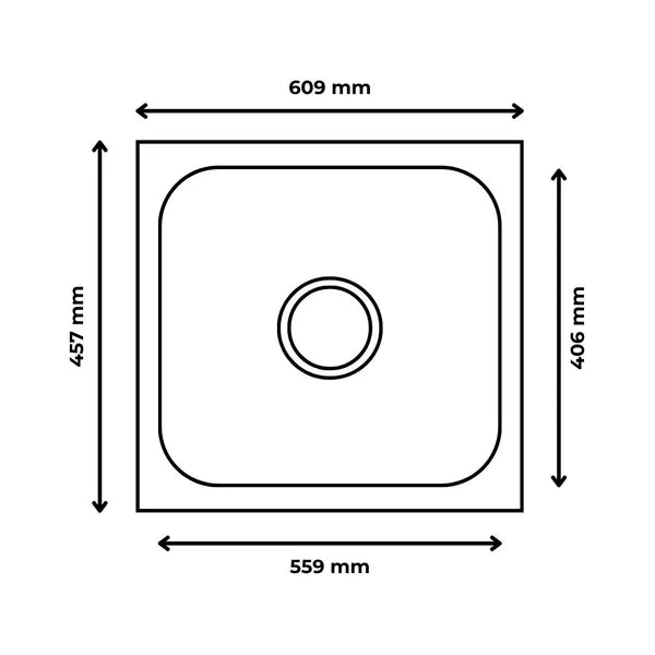 SS KITCHEN SINK 1.0 BOWL (DEPTH 8INCH) WASTE COUPLING WITH PLUMBING KIT - FUTURA -  ( SATIN - DURA - 609x457 mm - 24.36inchX18.28inch )