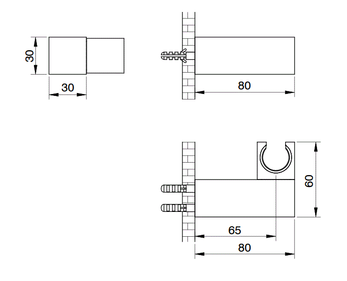 BRASS WALL HOOK SWIVEL - AQUANT -  ( ROSE GOLD -  - 0x15 mm - 0inchX0.5inch )