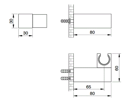 BRASS WALL HOOK SWIVEL - AQUANT -  ( ROSE GOLD -  - 0x15 mm - 0inchX0.5inch )