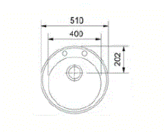 1.0 BOWL W/O DB RONDEL ROD 610-41 FRAGRANITE SINK - FRANKE -  ( OAT MEAL -  - 510x200 mm - 20.1inchX8inch )