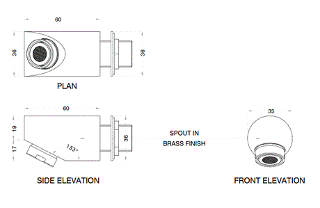 PLAIN SPOUT - AQUANT -  ( CHROME -  - 0x0 mm - 0inchx0inch )