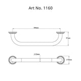 GRAB BAR - VIKING -  ( BRASS -  - 0x300 mm - 0inchX12inch )