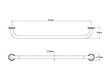 GRAB BAR - VIKING -  ( BRUSHED - SS 304 - 0x600 mm - 0inchX24inch )