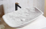 TABLE MOUNTED STELLA CARRARA MARBLE WASH BASIN - AQUANT - ( CARRARA MARBLE - - 700x390 mm - 28inchX15.6inch )