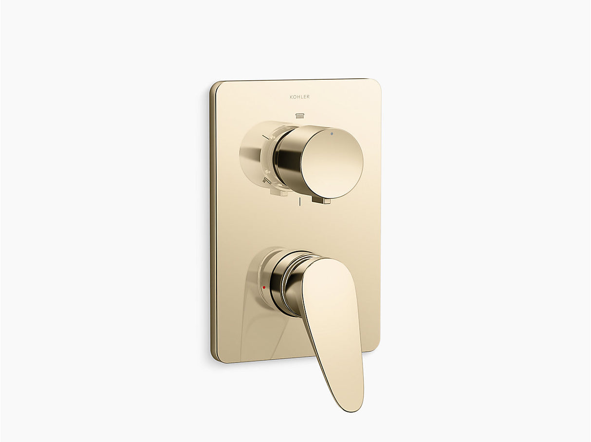 FLUENCE AQUA TURBO 360 RECESSED NON-THERMOSTATIC BATH AND SHOWER VALVE TRIM - KOHLER PREMIUM -  ( VIBRANT FRENCH GOLD - PREMIUM - 0x15 mm - 0inchX0.5inch )