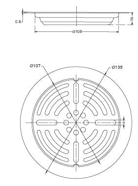 ROUND DRAIN JALI 127 MM CIRCULAR - HINDWARE FAUCETS -  ( POLISHED CHROME - ADDONS - 0x127 mm - 0inchX5inch )