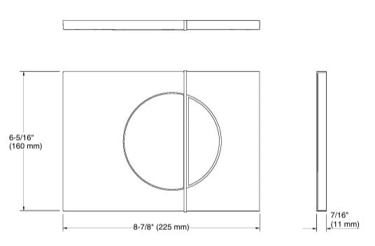 FACEPLATE IN GLOSSY(FLUSH PLATE)MECHANIC - KOHLER PREMIUM -  ( BLACK - PREMIUM - 0x0 mm - 0inchx0inch )