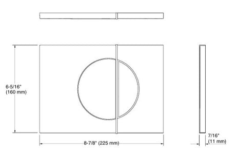 FACEPLATE IN GLOSSY(FLUSH PLATE)MECHANIC - KOHLER PREMIUM -  ( BLACK - PREMIUM - 0x0 mm - 0inchx0inch )