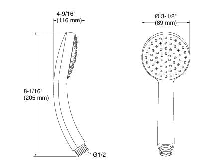 SINGLE FUNCTION HANDSHOWER W/HOSE - KOHLER POPULAR -  ( POLISHED CHROME - POPULAR - 0x15 mm - 0inchX0.6inch )