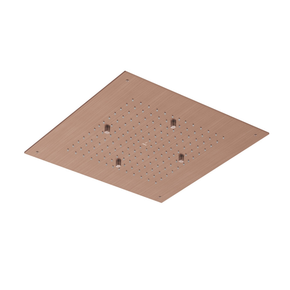 DUOFLO SHOWER SQUARE SHAPE TWO FUNCTIONS, RAIN AND 4 MIST AND FALSE CEILING INSTALLATION KIT W/O LED- JAQUAR FAUCETS - (ANTIQUE COPPER - DUOFLO SHOWER - 450x450 mm - 18inchX18inch)