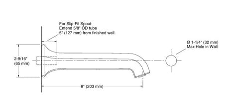 OCCASION WM BATH SPOUT W/O DIVERTER-8INCH - KOHLER LUXURY -  ( BRUSHED MODERNE BRASS - LUXURY - 0x15 mm - 0inchX0.5inch )