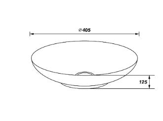 TABLE MOUNTED CERAMIC ART WASH BASIN - AQUANT - ( WHITE - ARABIAN - 405x125 mm - 16.2inchX5inch )