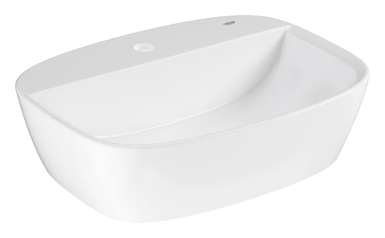 BAU CERAMIC TABLE-MOUNTED WASH BASIN W/TAPHOLE , WITHOUT OVERFLOW - GROHE-G2 -  ( ALPINE WHITE - G2 - BAU CERAMIC - 547x427 mm - 21.8inchX17.08inch )