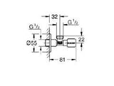 ANGLE VALVE 1/2INCH X 1/2INCH - GROHE -  ( BRUSHED HARD GRAPHITE - G5 - GROHE - 0x15 mm - 0inchX0.6inch )