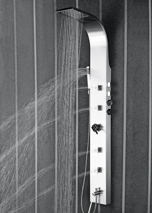 SHOWER PANEL 304 STAINLESS STEEL - AQUANT - ( METALLIC BRUSHED FINISH - - 0x15 mm - 0inchX0.5inch )