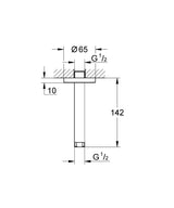 RAINSHOWER CEILING SHOWER ARM 142MM - GROHE -  ( CHROME - G5 - RAINSHOWER - 0x15 mm - 0inchX0.6inch )