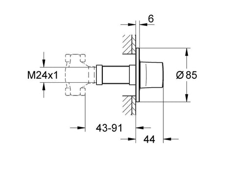 VERIS CONC. VALVE TRIM - GROHE -  ( CHROME - G5 - VERIS - 0x0 mm - 0inchX0inch )