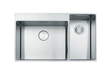 2 BOWL W/O DRAINBOARD W/ACCESSORIES-BOX CENTER-BWX 220-54-27 - FRANKE -  ( SATIN FINISH - LUXURY - 860x510 mm - 34.4inchX20.4inch )