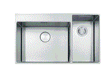 2 BOWL W/O DRAINBOARD W/ACCESSORIES-BOX CENTER-BWX 220-54-27 - FRANKE -  ( SATIN FINISH - LUXURY - 860x510 mm - 34.4inchX20.4inch )