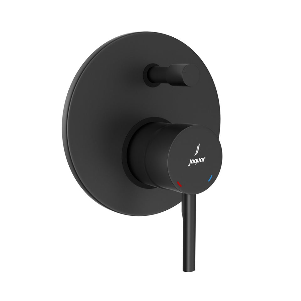 EXPOSED PART KIT OF SINGLE LEVER IN-WALL DIVERTER (COMPATIBLE IN-WALL PART ALD-065M IS SOLD SEPARATELY) - JAQUAR FAUCETS -  ( BLACK MATT - FLORENTINE PRIME - 0x15 mm - 0inchX0.5inch )