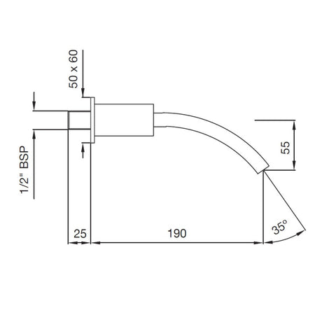PLAIN SPOUT - ARTIZE FAUCET -  ( CHROME - SPOUT - 0x15 mm - 0inchX0.6inch )
