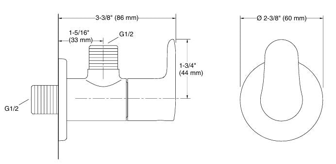 JULY ANGLE VLV G1/2 G13MM - KOHLER POPULAR -  ( ROSE GOLD - POPULAR - 0x0 mm - 0inchX0inch )