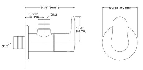 JULY ANGLE VLV G1/2 G13MM - KOHLER POPULAR -  ( ROSE GOLD - POPULAR - 0x0 mm - 0inchx0inch )