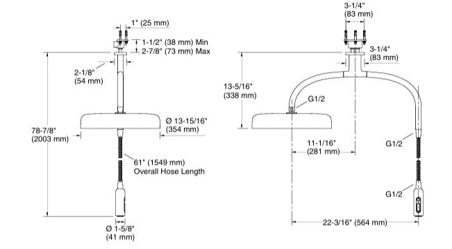 STATEMENT ICONIC DUAL SHOWER ARM W/FIT - KOHLER LUXURY -  ( BRUSHED MODERNE BRASS - LUXURY - 0x0 mm - 0inchX0inch )