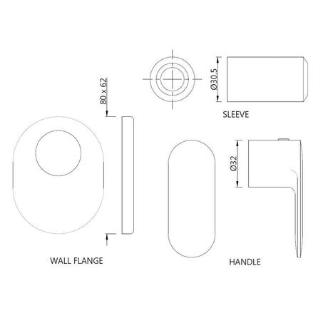 EXPOSED PART KIT OF CONCEALED STOP COCK & FLUSH COCK W/FLANGE - JAQUAR FAUCET - ( ANTIQUE COPPER - OPAL PRIME - 0x15 mm - 0inchX0.5inch )