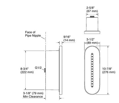 STATEMENT OBLONG SINGLE-FUNCTION BODY SPRAY - KOHLER LUXURY -  ( VIBRANT BRUSHED ROSE GOLD - LUXURY - 0x15 mm - 0inchX0.5inch )