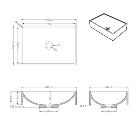 CONCRETE TABLE MOUNTED WASH BASIN RECTANGULAR SHAPE WITH A RUSTIC TEXTURE ON THE OUTSIDE INCLUDES POP UP WASTE COUPLING - AQUANT - (MATT GREY -  - 500x350x145 mm - 20inchX14inchX5.8inch)
