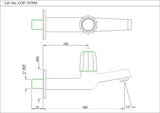 LONG BODY BIB COCK WITH WALL FLANGE - JAQUAR FAUCETS - ( CHROME - CONTINENTAL PRIME - 0x15 mm - 0inchX0.5inch )