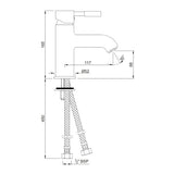 S.L. BASIN MIXER WITH BRAIDED PIPES - JAQUAR FAUCETS - ( CHROME - SOLO - 0x15 mm - 0inchX0.5inch )