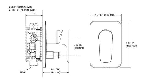ALEO+TM RECESSED NON-THERMOSTATIC BATH AND SHOWER VALVE TRIM - KOHLER PREMIUM -  ( VIBRANT ROSE GOLD - PREMIUM - 0x15 mm - 0inchX0.5inch )