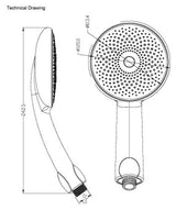 ABS HAND SHOWER ROUND SHAPE - AQUANT - ( CHROME - - 150x0 mm - 6inchX0inch )