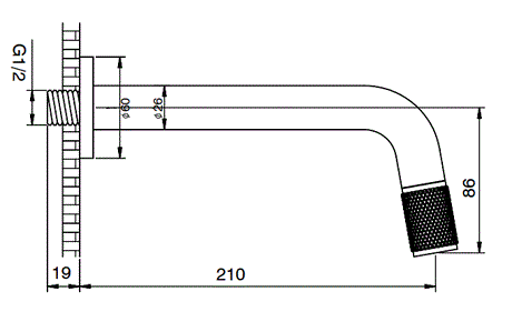 MOUTH OPERATED WALL BASIN TAP - AQUANT -  ( BRUSHED ROSE GOLD -  - 210x0 mm - 8.4inchX0inch )