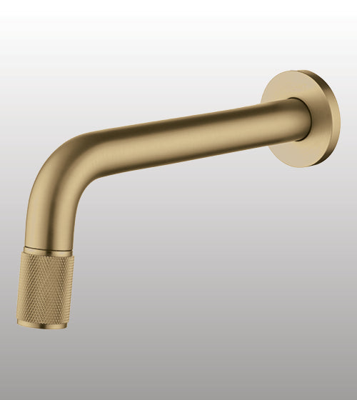 MOUTH OPERATED WALL BASIN TAP - AQUANT -  ( BRUSHED GOLD -  - 210x0 mm - 8.4inchX0inch )