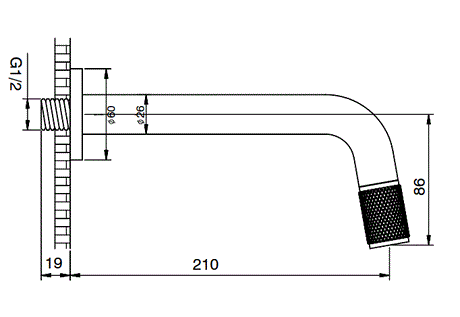 MOUTH OPERATED WALL BASIN TAP - AQUANT -  ( ROSE GOLD -  - 210x0 mm - 8.4inchX0inch )