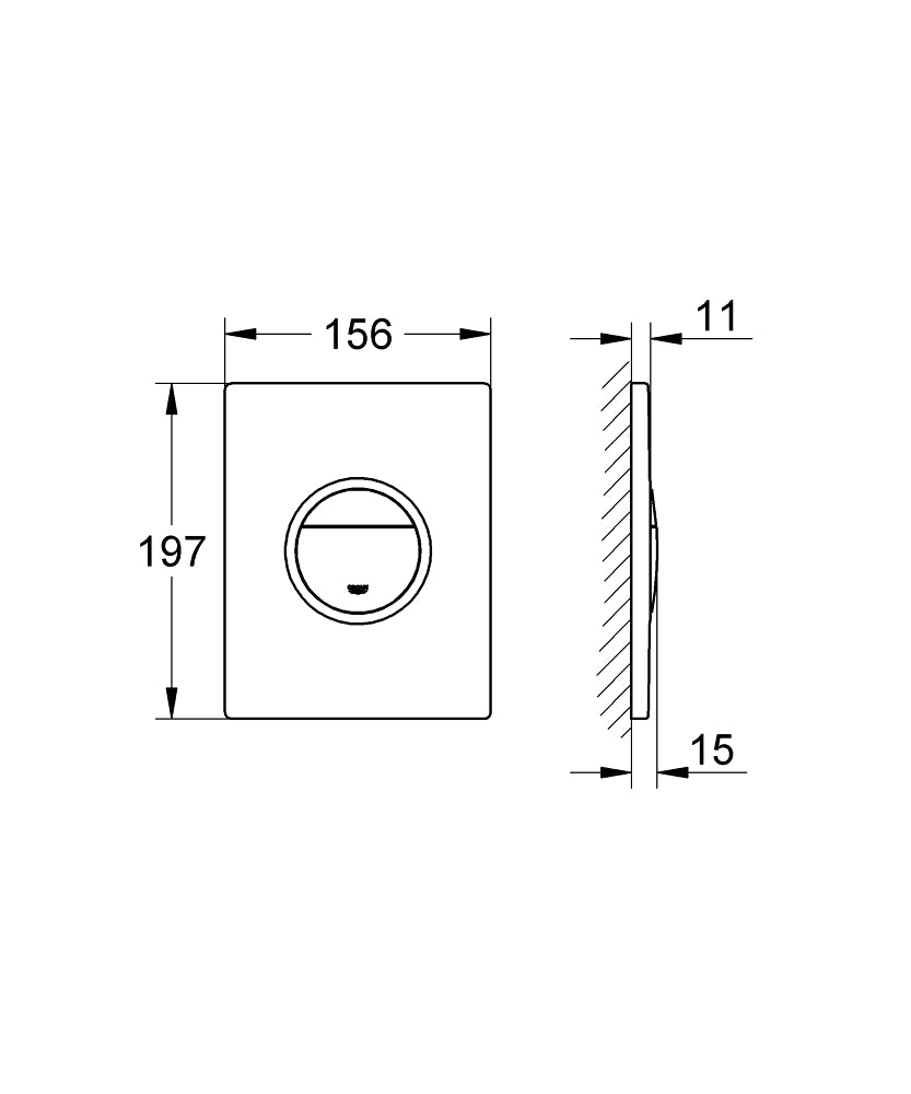 NOVA COSMOPOLITAN LIGHT FLUSH PLATE WITH LED - GROHE -  ( CHROME - G7 - NOVA LIGHT - 0x0 mm - 0inchX0inch )