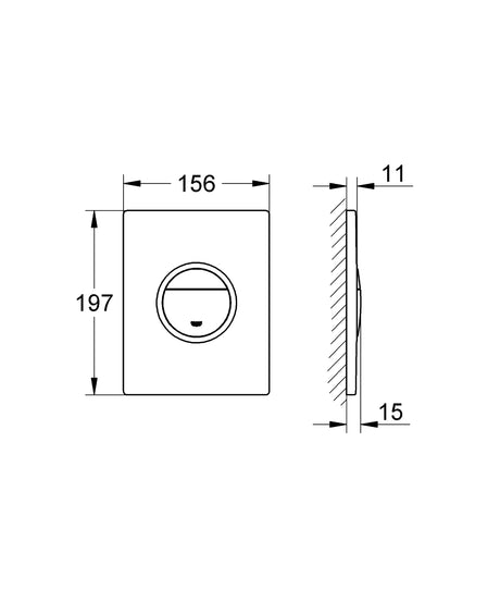 NOVA COSMOPOLITAN LIGHT FLUSH PLATE WITH LED - GROHE -  ( CHROME - G7 - NOVA LIGHT - 0x0 mm - 0inchX0inch )