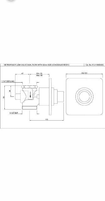 METROPOLE FLUSH VALVE DUAL FLOW - JAQUAR FAUCETS - ( GOLD DUST - FLUSH VALVE - 0x32 mm - 0inchX1.28inch )