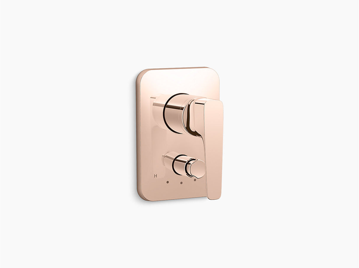 ALEO+TM RECESSED NON-THERMOSTATIC BATH AND SHOWER VALVE TRIM - KOHLER PREMIUM -  ( VIBRANT ROSE GOLD - PREMIUM - 0x15 mm - 0inchX0.5inch )