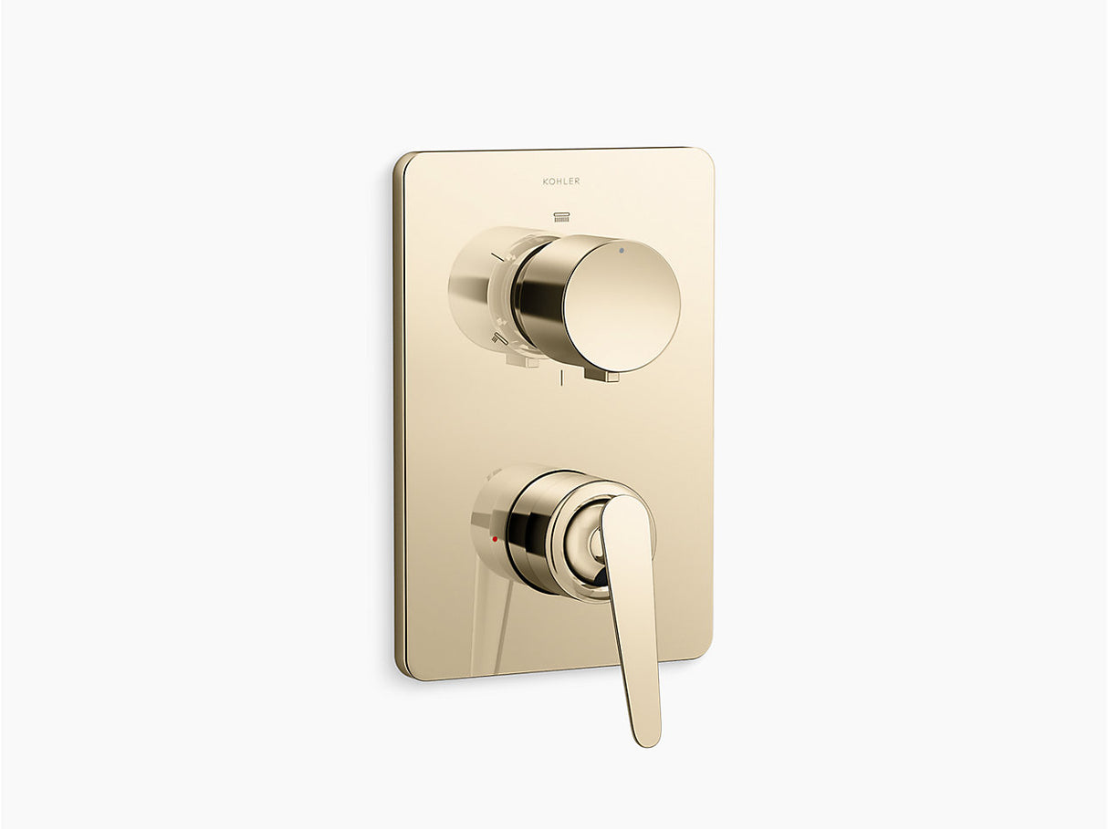 FLUENCE TM AQUA TURBO TM 360 RECESSED NON-THERMOSTATIC BATH AND SHOWER VALVE TRIM - KOHLER PREMIUM -  ( VIBRANT FRENCH GOLD - PREMIUM - 0x15 mm - 0inchX0.5inch )