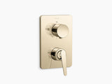 FLUENCE TM AQUA TURBO TM 360 RECESSED NON-THERMOSTATIC BATH AND SHOWER VALVE TRIM - KOHLER PREMIUM -  ( VIBRANT FRENCH GOLD - PREMIUM - 0x15 mm - 0inchX0.5inch )