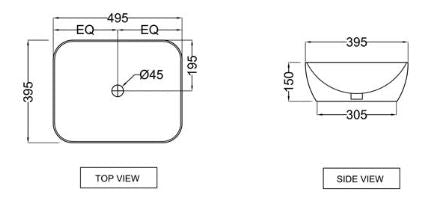 TABLE TOP BASIN - JAQUAR SWARE -  ( BLM - JDR - 480x380 mm - 19.2inchX15.2inch )