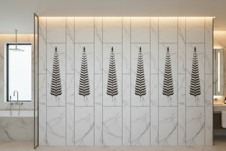FLOREST WHITE LEAF DECOR 1 HL - INDIAN TILES - ( - CRIST DECOR - 1200x600 mm - 48inchX24inch )