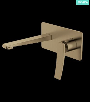 BRASS WALL BASIN FAUCET (COLD WATER)- AQUANT - ( BRUSHED GOLD - - 0x15 mm - 0inchX0.5inch )