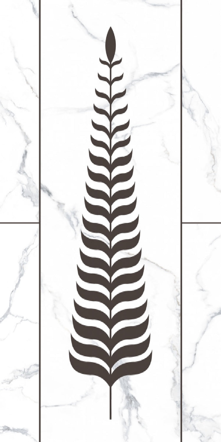 FLOREST WHITE LEAF DECOR 1 HL - INDIAN TILES - ( - CRIST DECOR - 1200x600 mm - 48inchX24inch)