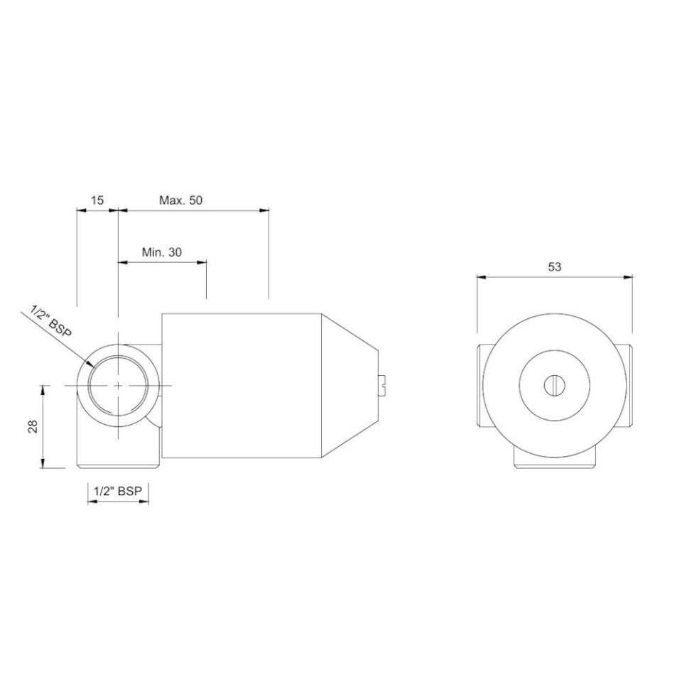 CONCEALED BODY FOR S/L DEUSCH MIXER - JAQUAR FAUCETS -  ( CHROME - ALLIED - 0x15 mm - 0inchX0.5inch )